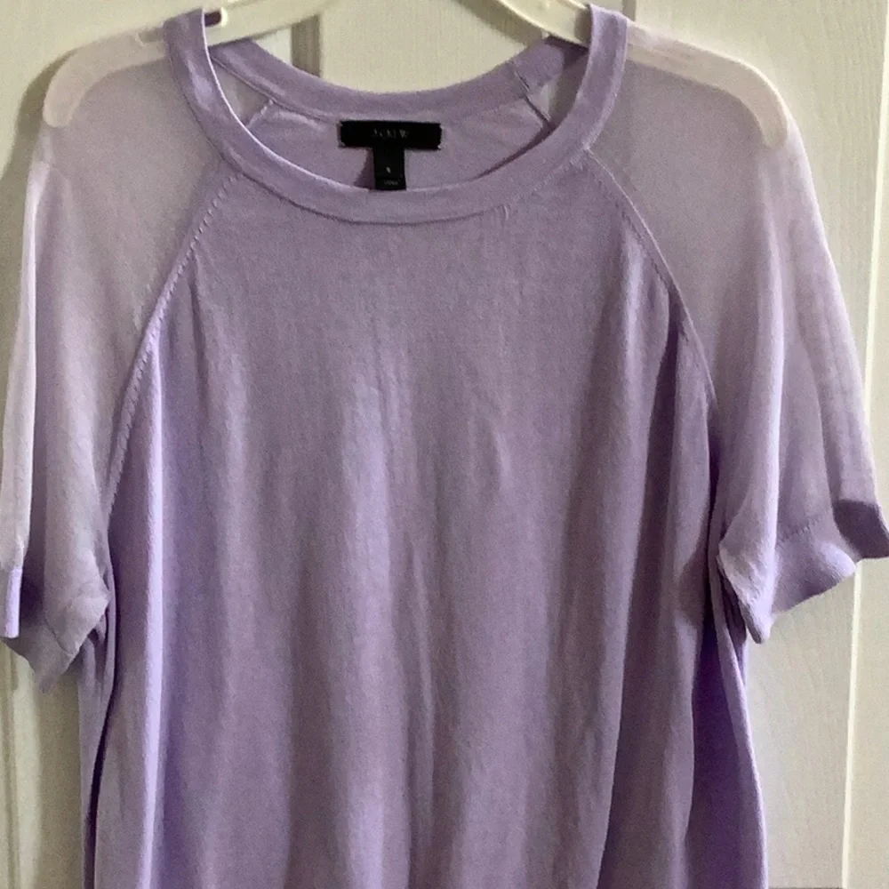 J. Crew Sheer Sleeve Crepe Sweater